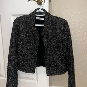 Mango Black Textured Blazer